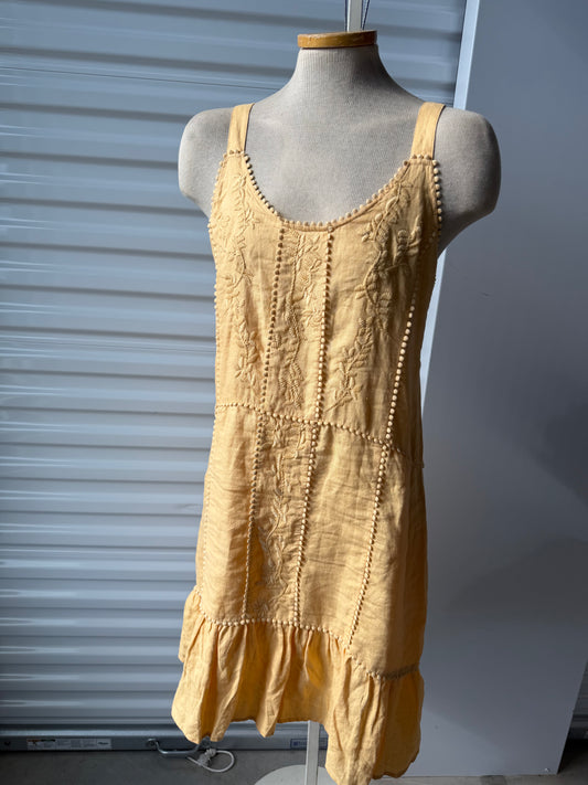 Thrifted Magaschoni Butter Yellow Linen Dress